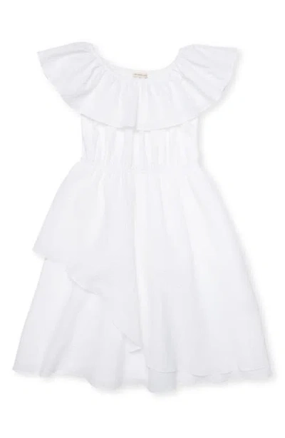 The Sunday Collective Kids' Crinkle Crepe Flutter Dress In White