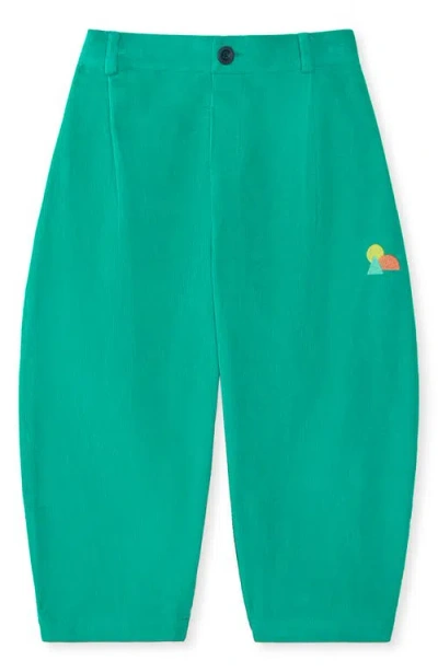 The Sunday Collective Kids' Friday Corduroy Pants In Open Green