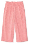 The Sunday Collective Kids' Houndstooth Cotton Paperbag Waist Pants In Pink