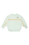 The Sunday Collective Kids' Let Taco 'bout It Weekend Organic Cotton Sweatshirt In Light/pastel Blue