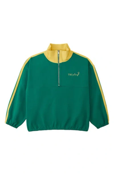 The Sunday Collective Kids' Masters Play Organic Cotton Pullover In Green