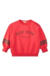 The Sunday Collective Kids' New York Organic Cotton Graphic Sweatshirt In Red
