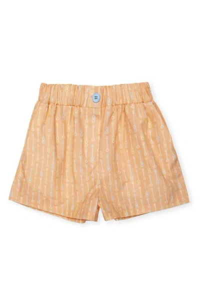 The Sunday Collective Kids' Organic Avenue Organic Cotton Shorts In Light/pastel Orange