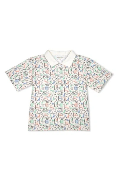 The Sunday Collective Kids' Play Organic Cotton Polo In Beige