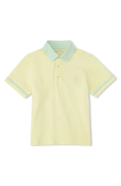 The Sunday Collective Kids' Play Organic Cotton Polo In Light Yellow