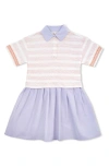The Sunday Collective Kids' Pleated Organic Cotton Polo Dress In Lilac