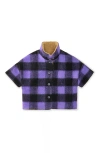 The Sunday Collective Kids' Short Sleeve Reversible Jacket In Open Purple