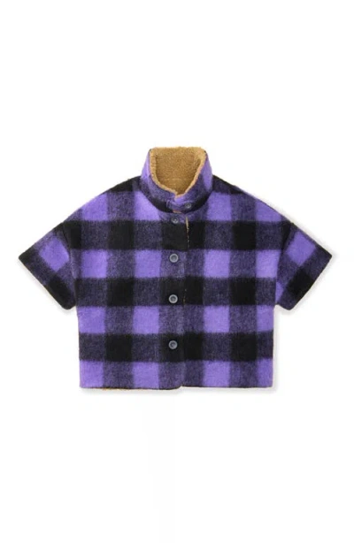 The Sunday Collective Kids' Short Sleeve Reversible Jacket In Open Purple