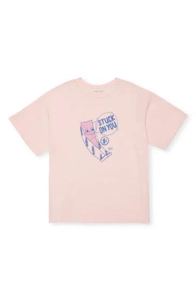 The Sunday Collective Kids' Sunday Organic Cotton Graphic T-shirt In Light/pastel Pink
