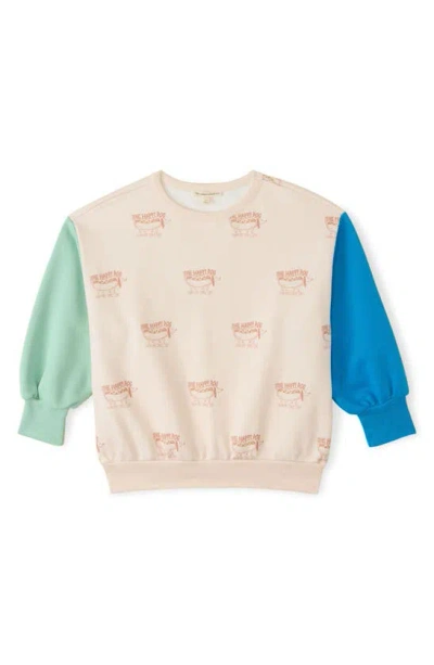 The Sunday Collective Kids' Weekend Organic Cotton Graphic Sweatshirt In Pink