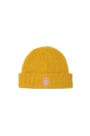 The Sunday Collective Kids'  Organic Waffle Knit Beanie In Yellow