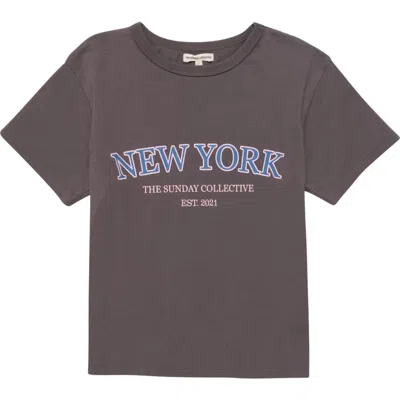 The Sunday Collective Organic Weekend Tee In Gray