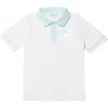 The Sunday Collective Boys' Performance Play Polo In Pastel Trim - Little Kid, Big Kid In White