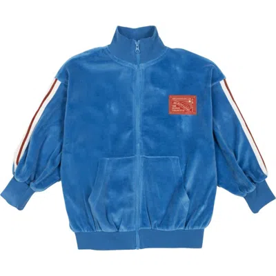 The Sunday Collective Velour Track Jacket In Blue