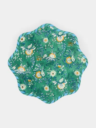 The Table Love The Breakfast Handwoven Cotton Reversible Placemats (set Of 4) In Green