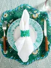The Table Love The Linen Loop Napkin Rings (set Of 4) In Green