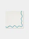 The Table Love The Squiggle Hand-embroidered Linen Napkins (set Of 4) In White