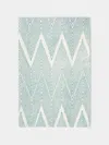 The Table Love The Zigzag Block-printed Linen Tablecloth (102.5in/2.6m) In Green