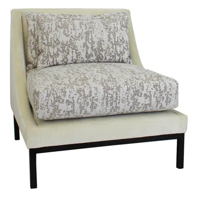 Pre-owned The Tailored Home Art Deco Armless Slipper Chair With Maple Legs And Loose Cushions In Gray