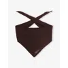 The Tartan Blanket Co. Womens Brown Brand-embroidered Triangle Merino-wool Scarf In Brown