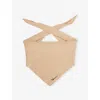 The Tartan Blanket Co. Womens Oatmeal Brand-embroidered Triangle Merino-wool Scarf In Neutral