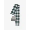 The Tartan Blanket Co. Womens Green & Grey Exclusive Check Ribbed Hat Ans Scarf Wool Set In Green