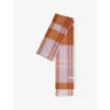 The Tartan Blanket Co. Womens Lilac Tartan Wool Scarf In Brown