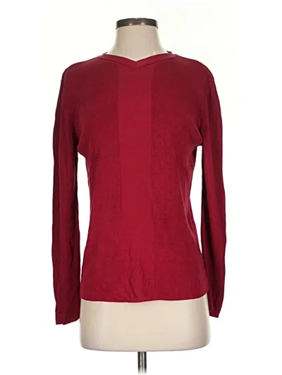 Pre-owned The Territory Ahead Silk Pullover Sweater In Burgundy