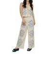 The Tiny Big Sister Embroidered Trouser In Light Cream In White