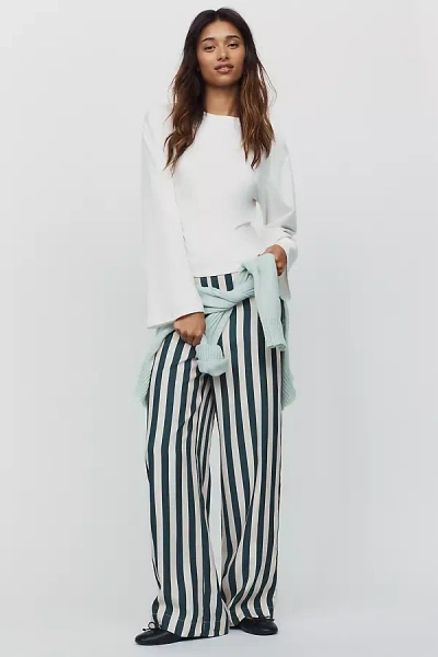 The Tiny Big Sister High-rise Striped Pants In Blue