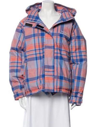 Pre-owned The Tiny Big Sister Plaid Print Jacket W/ Tags In Blue