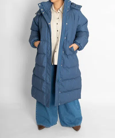 The Tiny Big Sister Striped Oversized Jacket In Light Navy In Multi