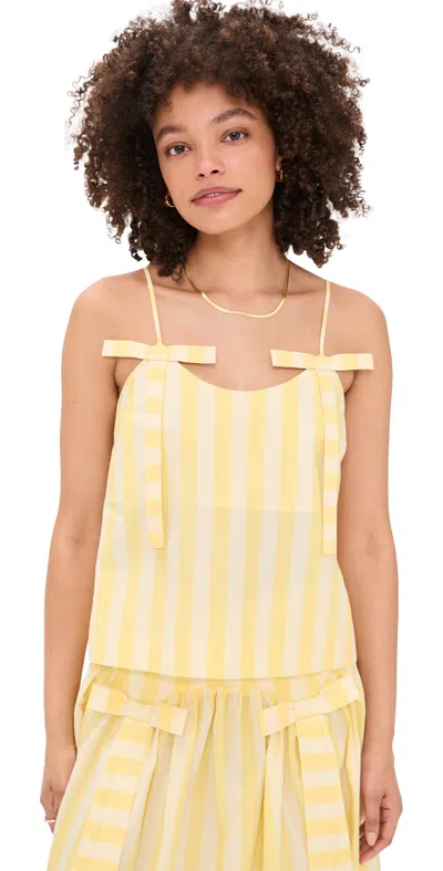 The Tiny Big Sister Striped Straps Top Mellow Yellow