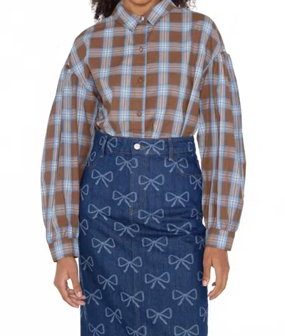 The Tiny Big Sister Women's Check Shirt In Brown In Multi