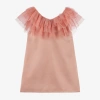 THE TINY UNIVERSE GIRLS COPPER PINK SATIN & TULLE DRESS