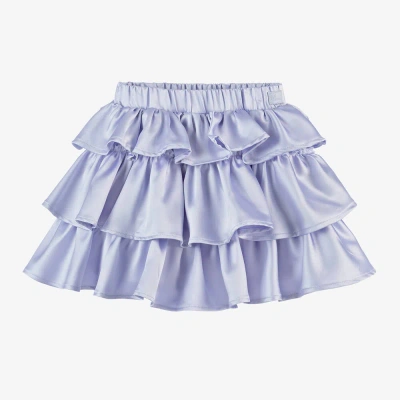 The Tiny Universe Kids' Girls Lilac Purple Satin Ruffle Skirt