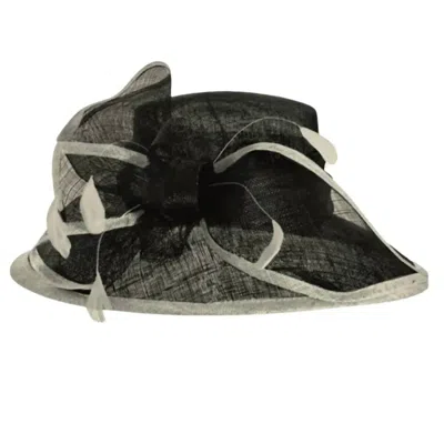 The Toucan Hat Company Women's Sinamay Two Tone Hat In Black/white In Multi