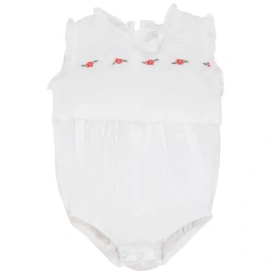 The Umbrella Academy Babies'  Floral Ruffle Neckline Elastic Leg Romper In Multi