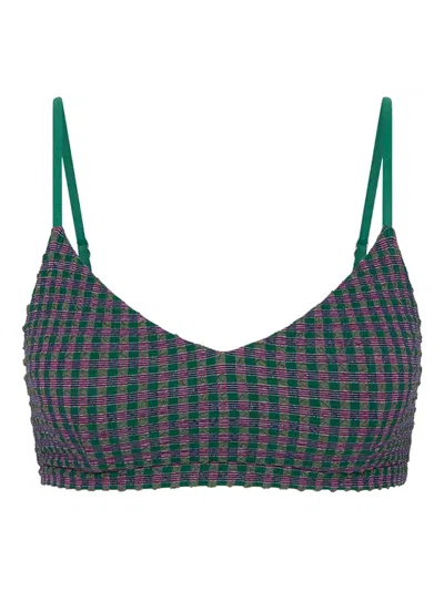 The Upside Aliki Ballet Check-pattern Bra In Multi