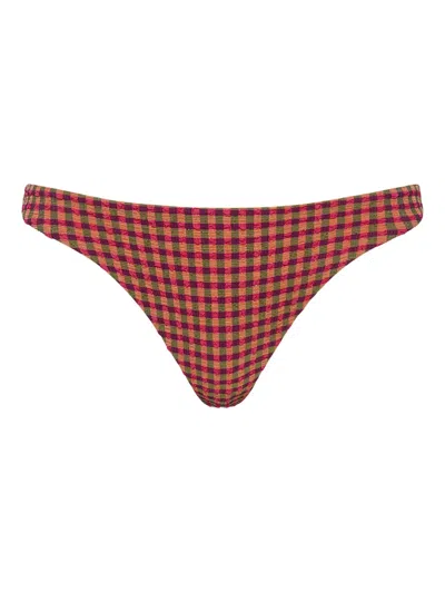 The Upside Aliki Christy Checkered-pattern Bikini Bottoms In Red