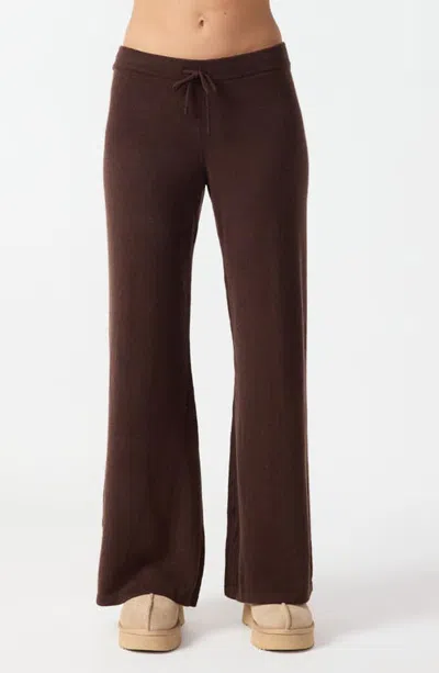 The Upside Amelie Cashmere Blend Knit Wide Leg Pants In Brown