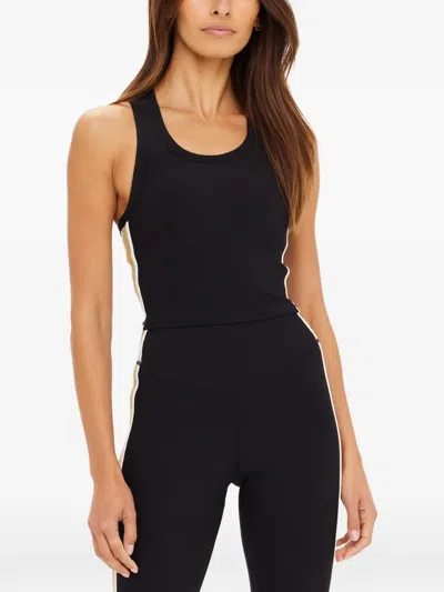 The Upside Arcadia Sophie Striped Racerback Crop Top In Black