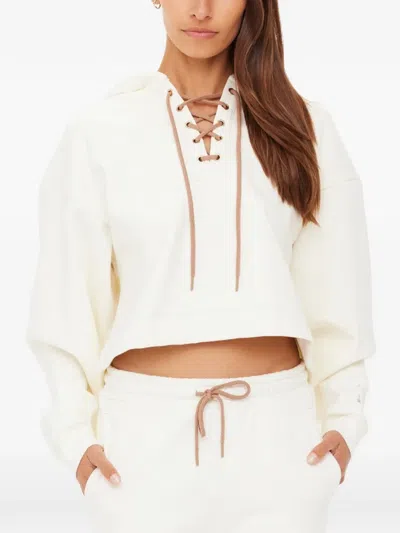 The Upside Arkana Priah Lace-up Hoodie In Neutral