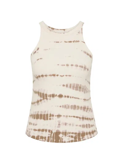 The Upside Ayla Asher Tie-dye Ribbed Tank Top In Neutral