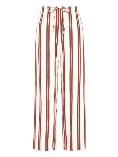 The Upside Baja Charli Striped Trousers In Neutral