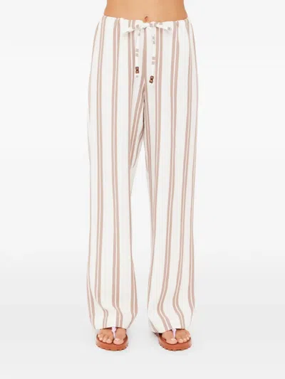 The Upside Baja Charli Striped Trousers In White