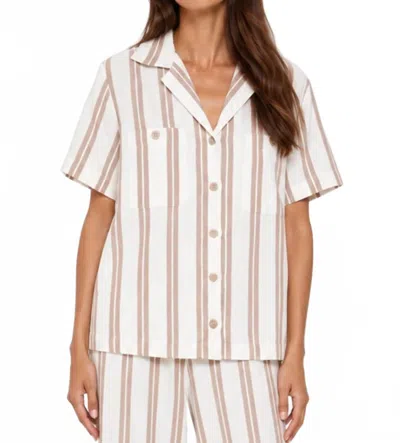The Upside Baja Katia Collared Shirt In Stripe In Gray