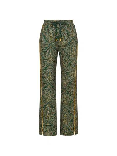 The Upside Bamba Roma Paisley-print Trousers In Green