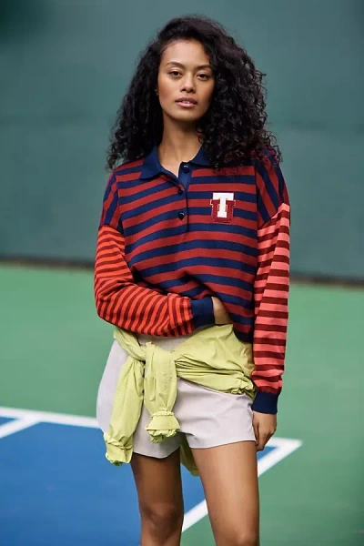 The Upside Bamford Sloane Cropped Rugby Shirt In Multi