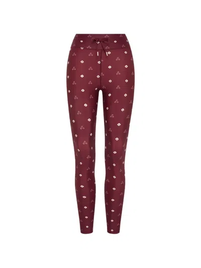 The Upside Leggings Mit Bandhani-print In Burgundy